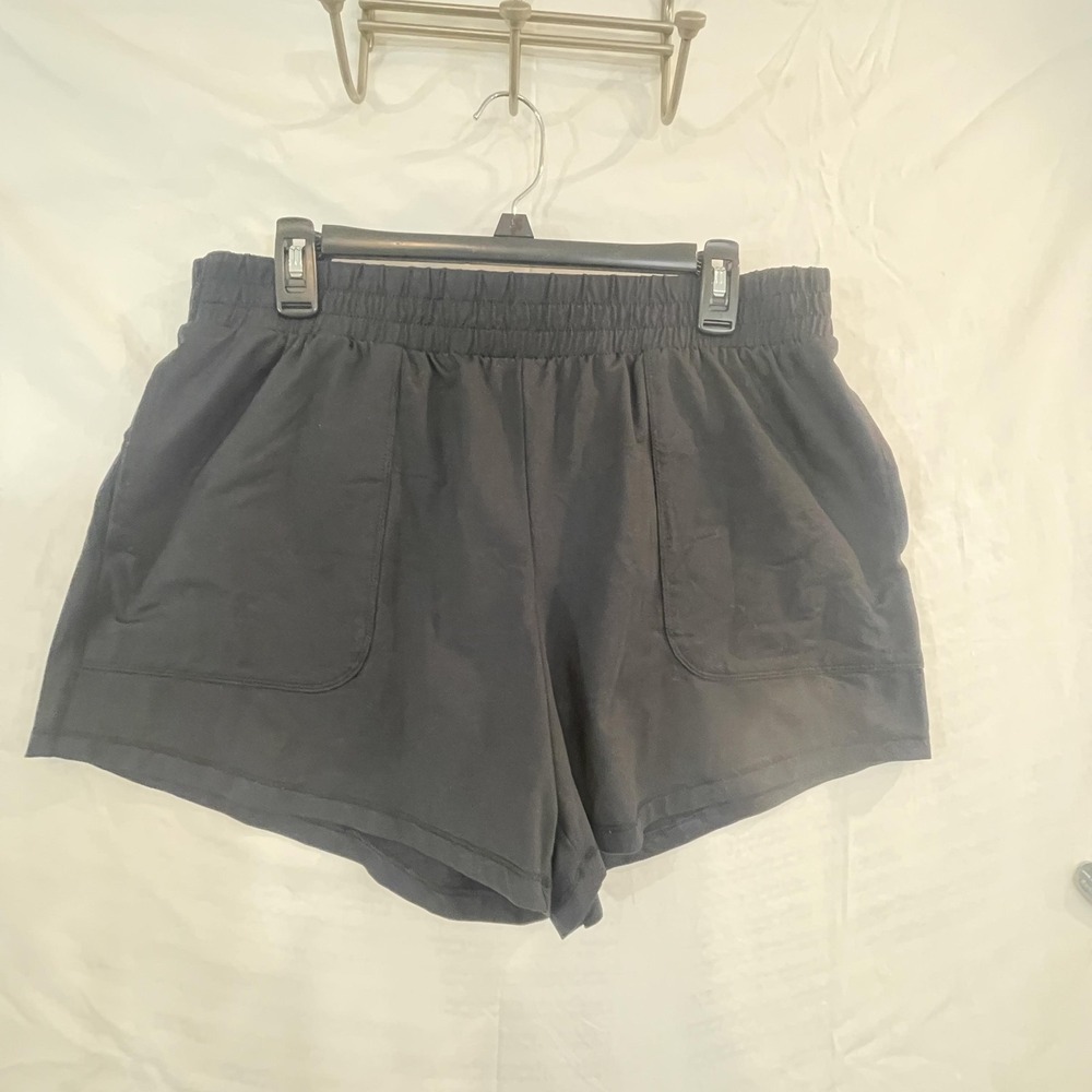 All In Motion Shorts Womens Large Black‎ Woven Running Elastic Waist Pockets